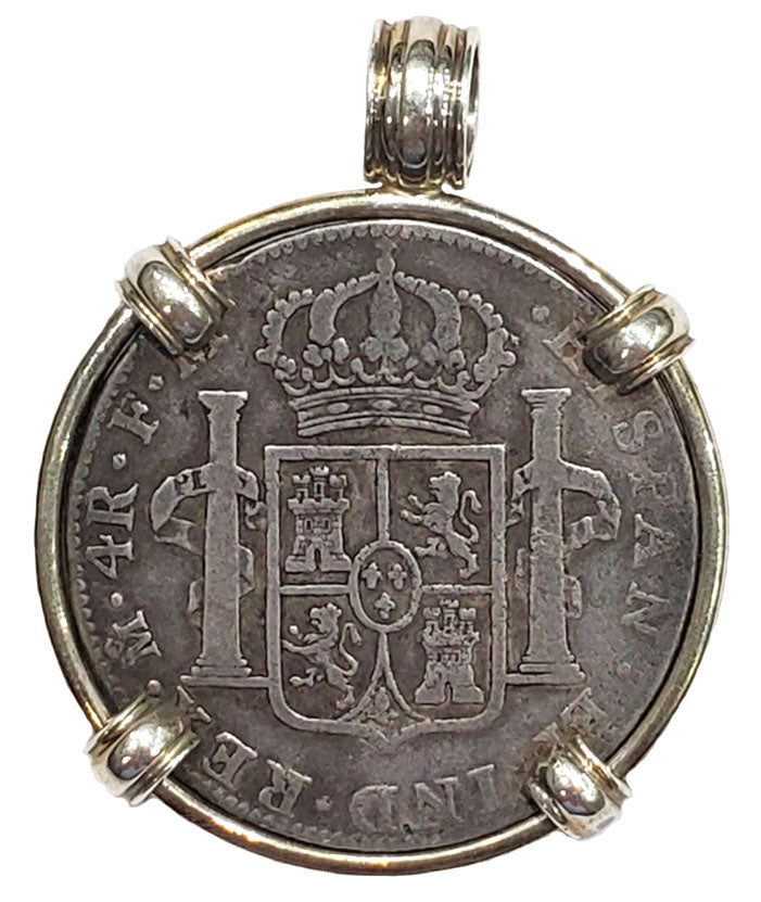 Spanish Portrait Four Reales Dated 1794 Coin Pendant
