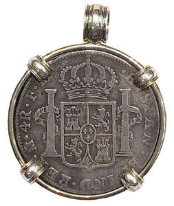 Spanish Portrait Four Reales Dated 1794 Coin Pendant