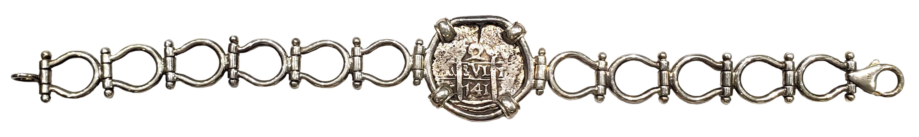 Spanish Cob Two Reales Dated 1741 Coin Bracelet