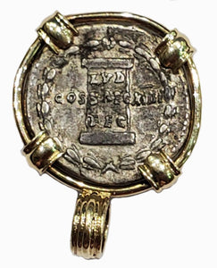 Domitian Silver Denarius Minted 88-89 AD Coin Pendant