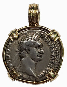 Domitian Silver Denarius Minted 88-89 AD Coin Pendant