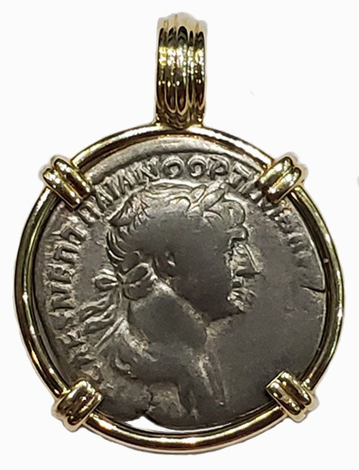 Trajan Silver Denarius Minted 114-117 AD Coin Pendant