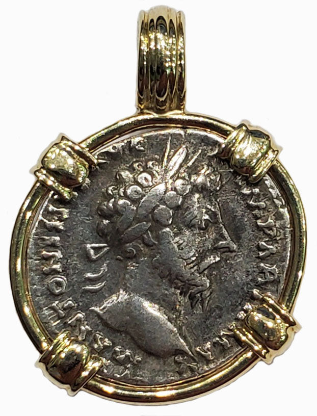 Marcus Aurelius Denarius Minted 166-169 AD Roman Coin Pendant