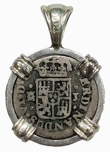 Spanish Half Real Dated 1759 Coin Pendant