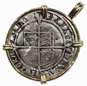 Elizabeth I of England Groat Dated 1575 Coin Pendant