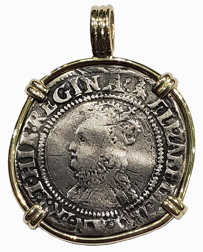 Elizabeth I of England Sixpence Circa 1558-1603 Coin Pendant