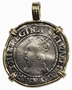 Elizabeth I of England Sixpence Circa 1558-1603 Coin Pendant