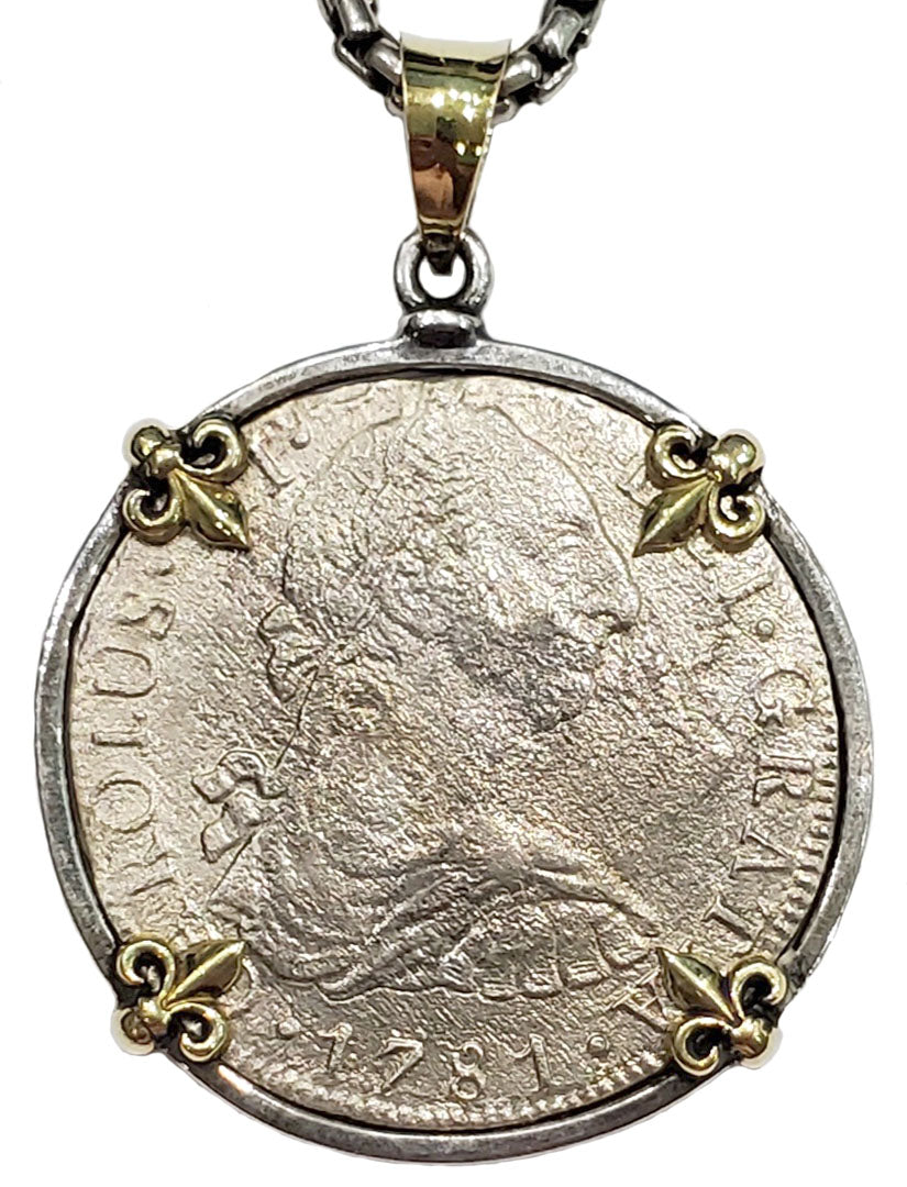 El Cazador Shipwreck Spanish Eight Reales Dated 1781 Coin Pendant