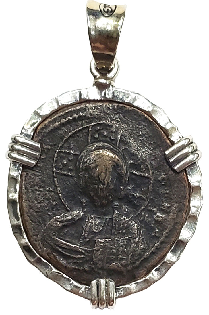 Byzantine Bronze Follis Circa 969-976 AD Coin Pendant