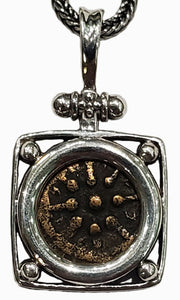 "Widow's Mite" Judea Bronze Lepton Circa 103-76 BC Coin Pendant