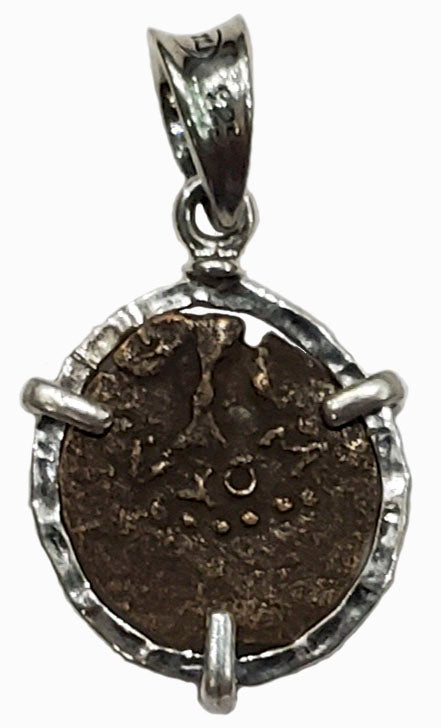 Widow's Mite Judean Bronze Lepton Circa 103-76 BC Coin Pendant