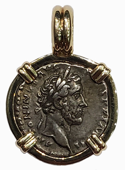 Antoninus Pius Silver Denarius Minted 156-158 AD Coin Pendant
