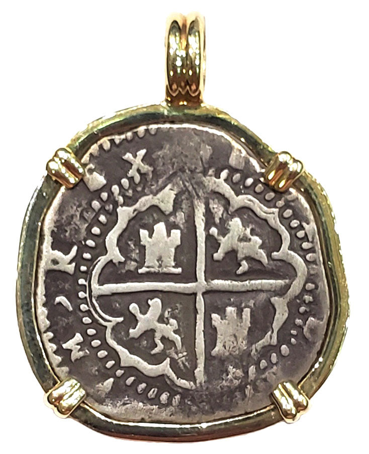 Spanish Cob Four Reales Circa 1600 Coin Pendant