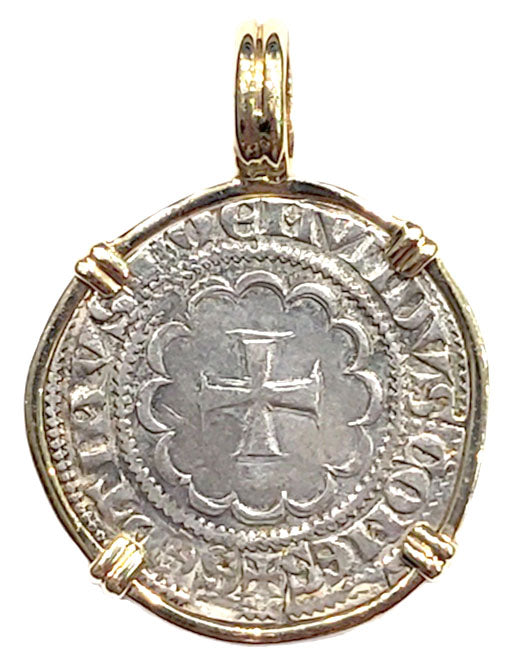Italian Silver Denier Circa 1274-1287 AD Coin Pendant