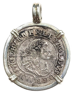 Austria - Hungary 6 Kreuzer Dated 1671 Coin Pendant
