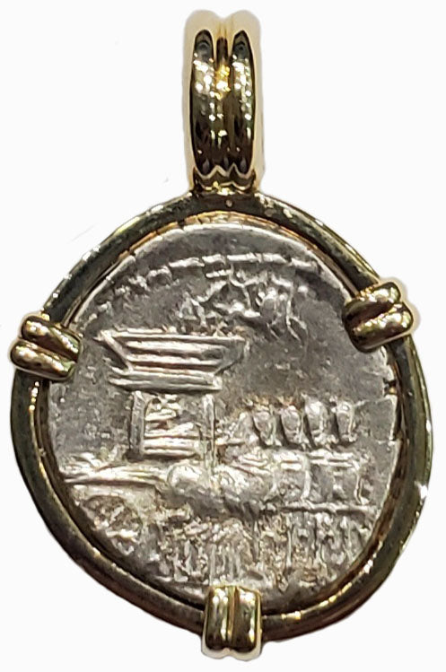 Roman Republic Denarius Circa 87 BC Coin Pendant