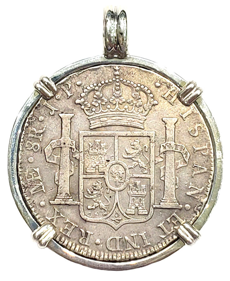 Spanish Eight Reales Dated 1817 Coin Pendant