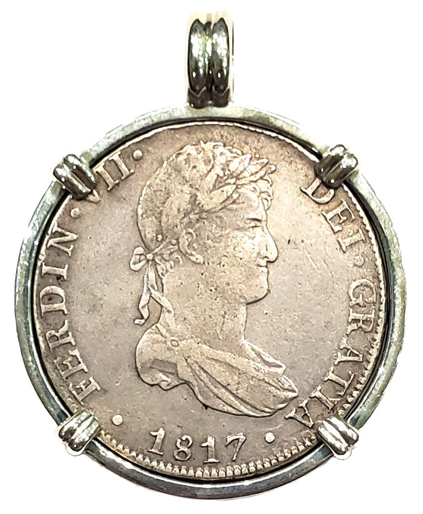 Spanish Eight Reales Dated 1817 Coin Pendant