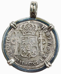 Spanish Portrait 2 Reales Dated 1820 Coin Pendant