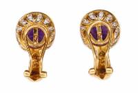 6.10 tcw Amethyst and Diamond French Clip Earrings