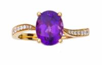 2.08 tcw Amethyst and Diamonds Ring