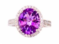 4.07 tcw Amethyst and Diamonds Ring