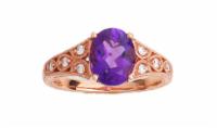 1.95 tcw Amethyst and Diamonds Ring