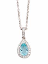 0.99 tcw Aquamarine and Diamonds Necklace