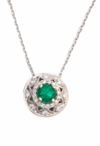 0.51 tcw Columbian Emerald and  Diamonds Necklace