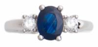 1.87 tcw Sapphire and Diamonds Ring