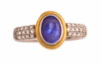 2.24 tcw Sapphire and Diamonds Ring