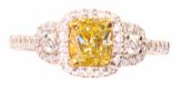 1.52 tcw Yellow and White Diamonds Ring